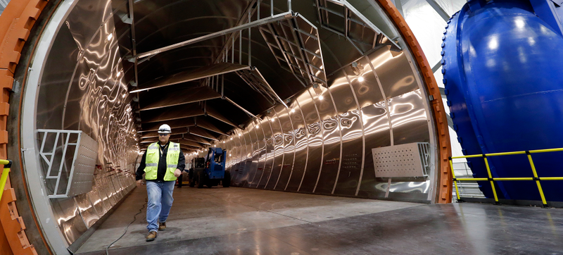 These massive autoclaves will bake the carbon fiber wings with super-heated pressure.